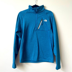 The North Face 1/4 Zip Blue Pullover‎ with Fleece Lining